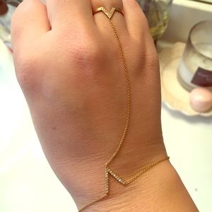 Gold and diamond ring to bracelet